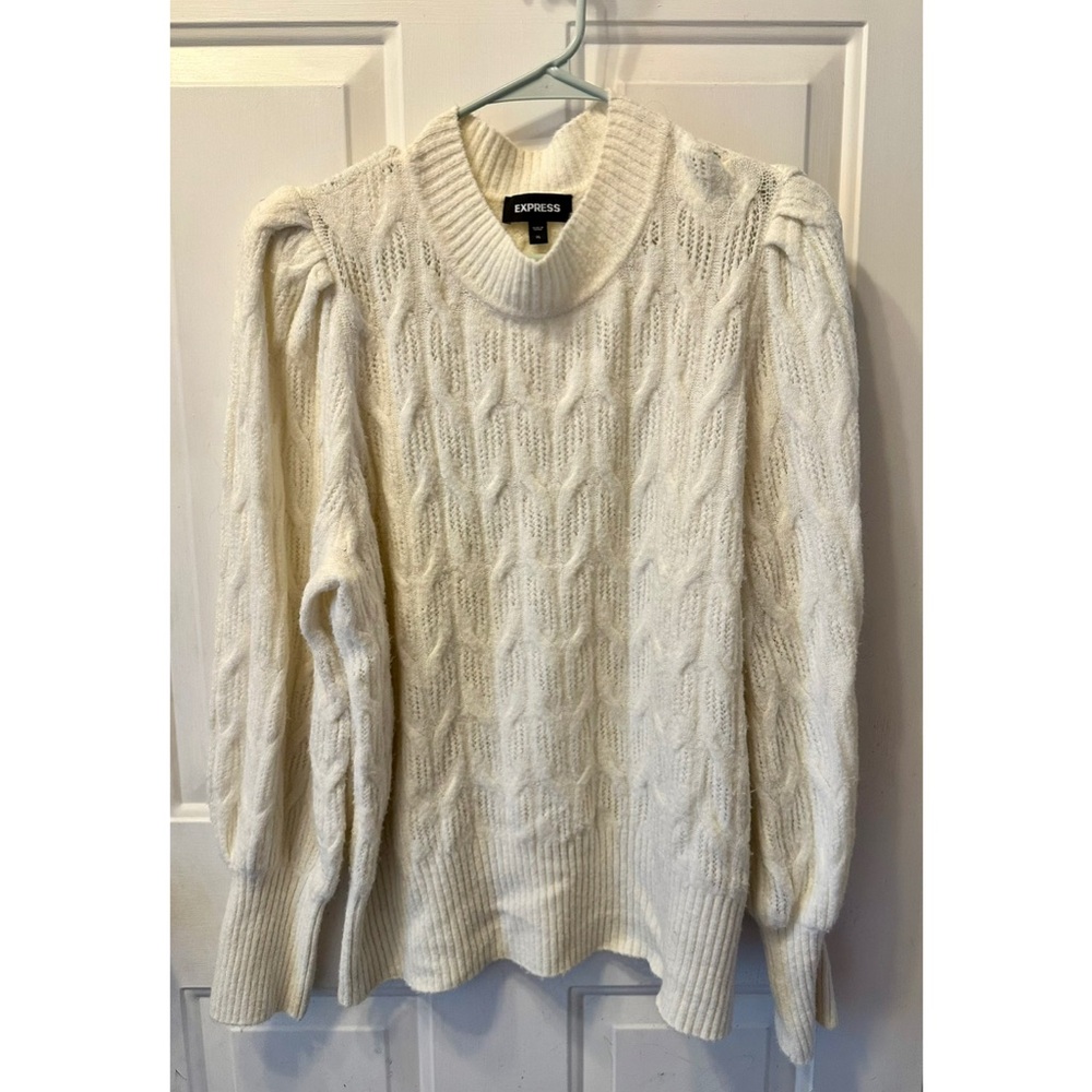 Express Cream Collared Sweater